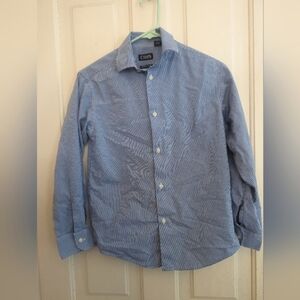 Chaps Boys Blue & White Checkered Dress Shirt Size M (10/12)